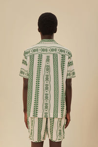Short Ananas en jacquard en coton - Vert