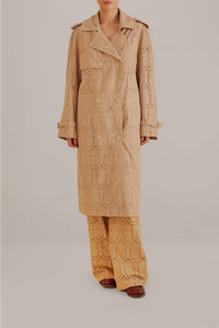 Trenchcoat Pineapple à œillets en coton - Beige