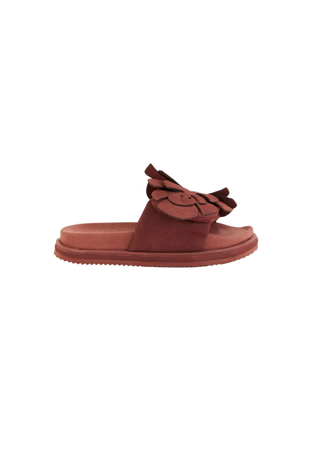 Mules Monstera à empiècement en cuir - Marron