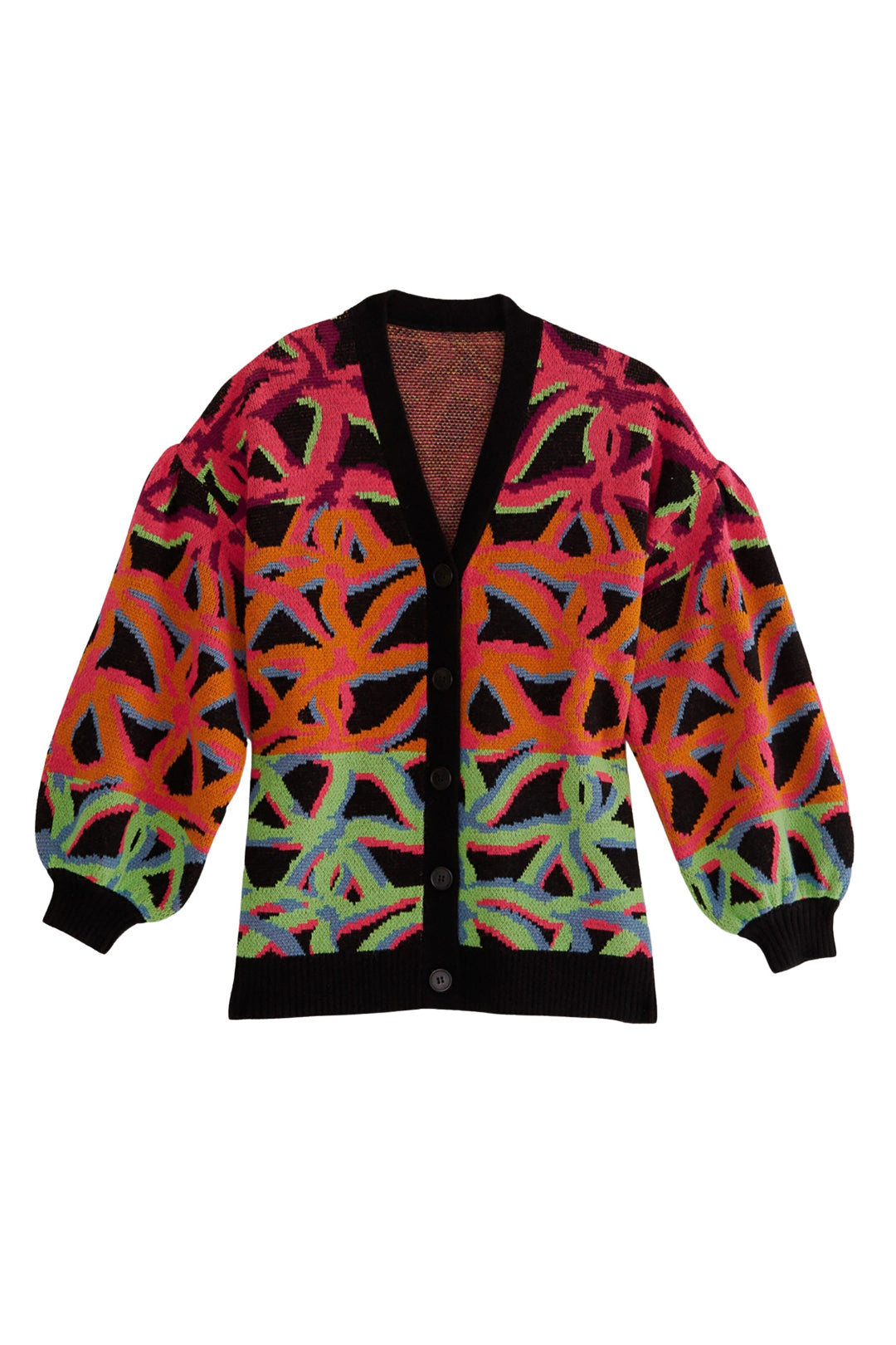Cardigan Jardin en maille à carreaux - Orange