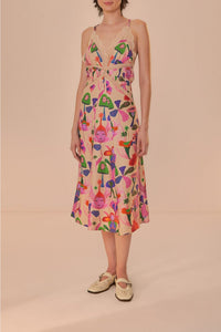 Robe midi Fairies Sand Slip - Rose