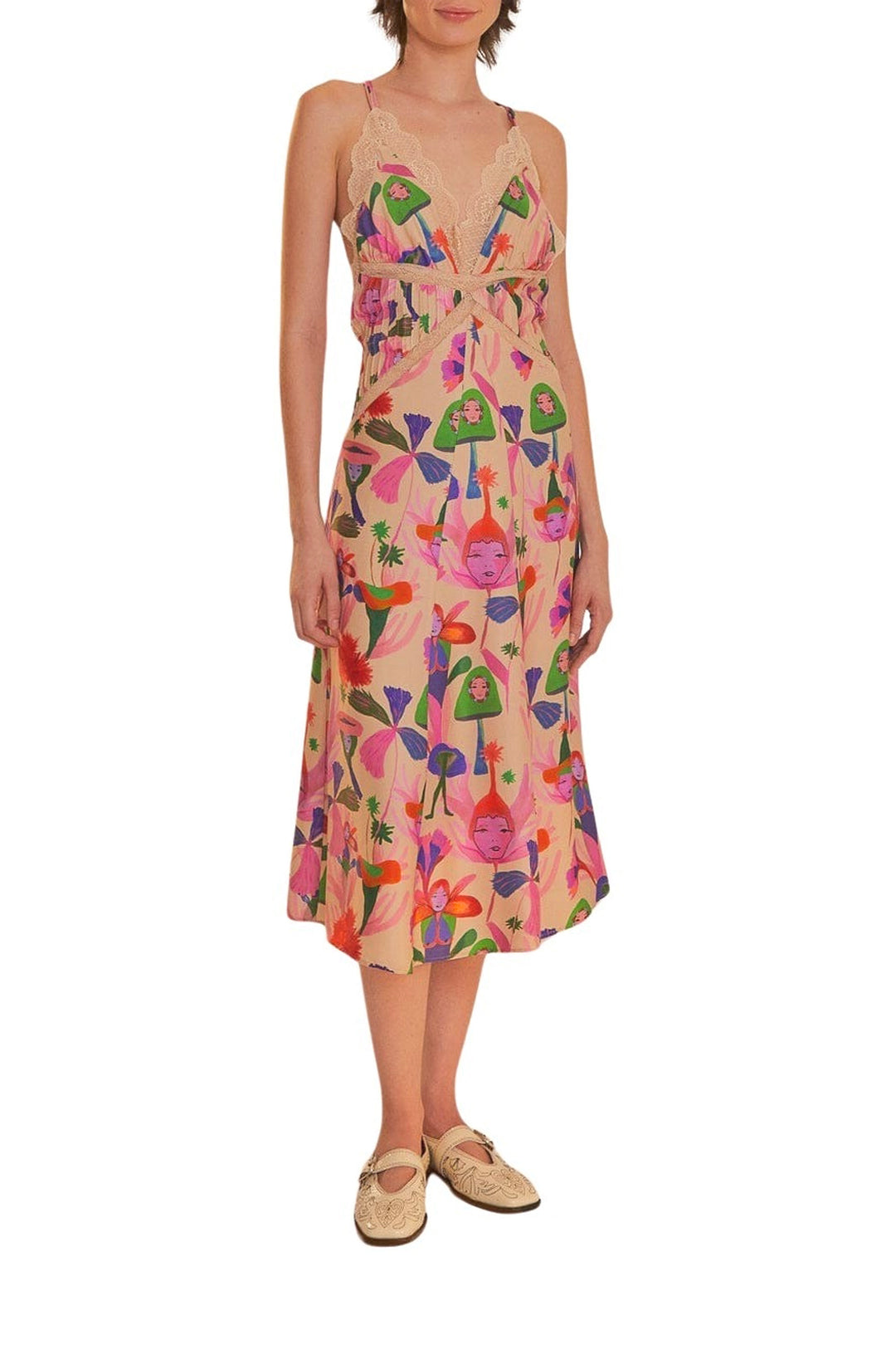 Robe midi Fairies Sand Slip - Rose