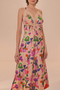 Robe midi Fairies Sand Slip - Rose