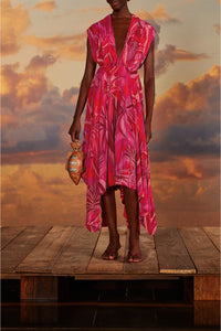 Robe midi Endless Summer à encolure en - Rouge