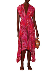 Robe midi Endless Summer à encolure en - Rouge