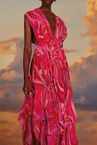 Robe midi Endless Summer à encolure en - Rouge