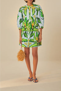 Robe courte Feuillage d'été en coton - Vert