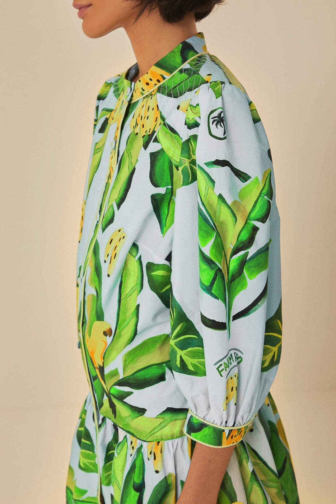 Robe courte Feuillage d'été en coton - Vert