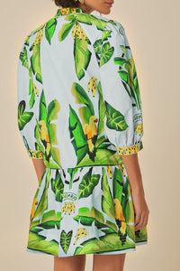 Robe courte Feuillage d'été en coton - Vert
