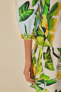 Robe courte Feuillage d'été en coton - Vert