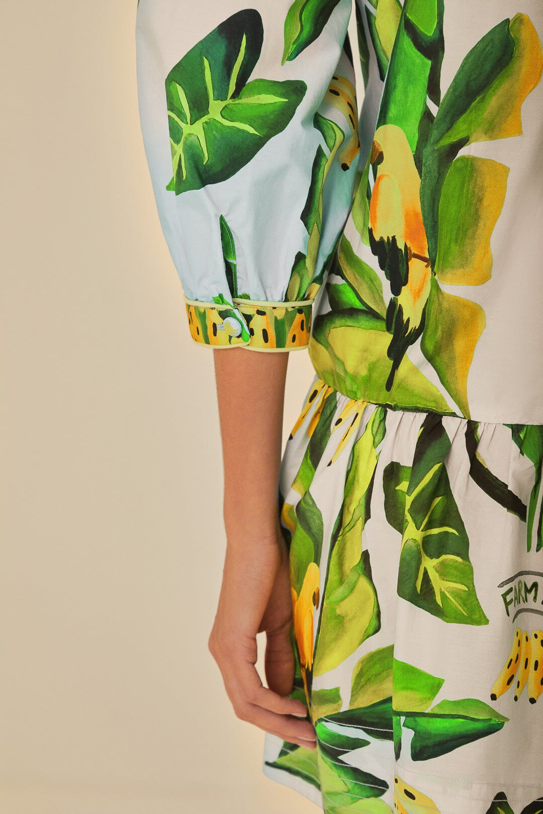 Robe courte Feuillage d'été en coton - Vert