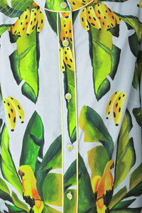 Robe courte Feuillage d'été en coton - Vert