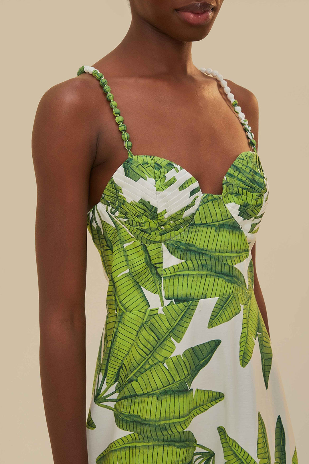 Robe longue Palm Fan en coton - Vert