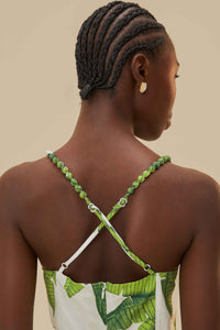 Robe longue Palm Fan en coton - Vert