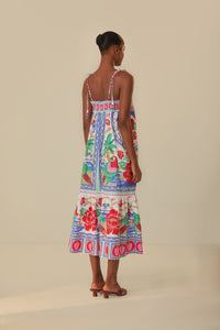 Robe longue Fleurs des plages en coton - Rouge