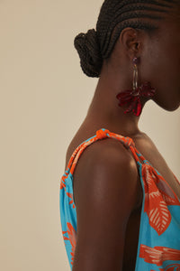 Robe longue Jardin en dentelle en coton - Multicolore