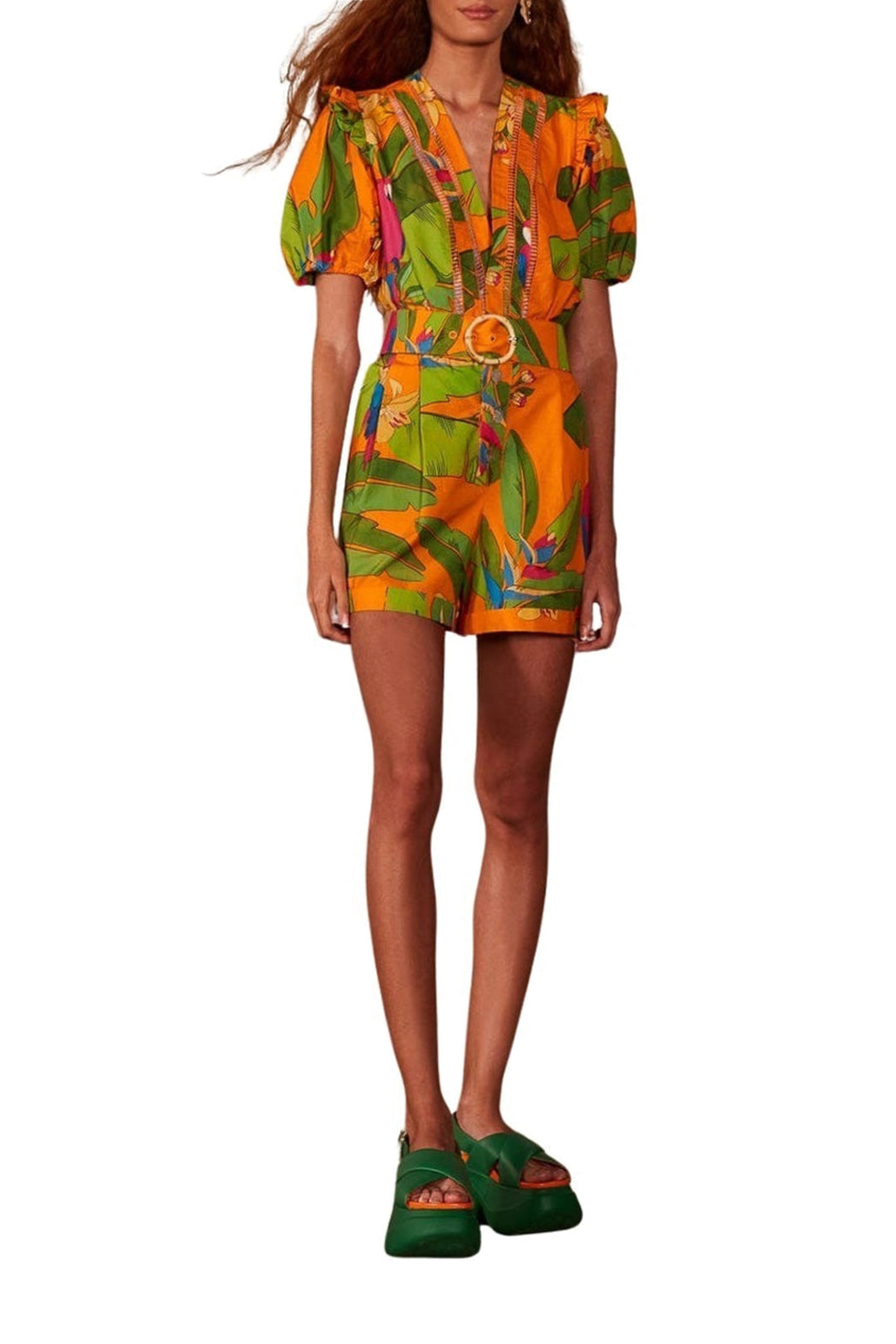Robe courte Fresh Macaws en coton - Orange