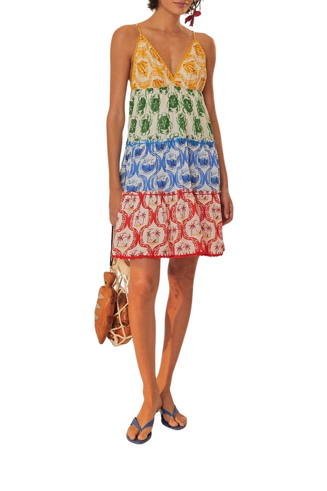 Robe courte Summer Mix en coton - Multicolore