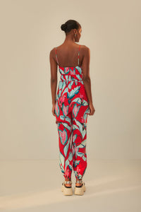 Combinaison Summer Foliage en coton - Rouge