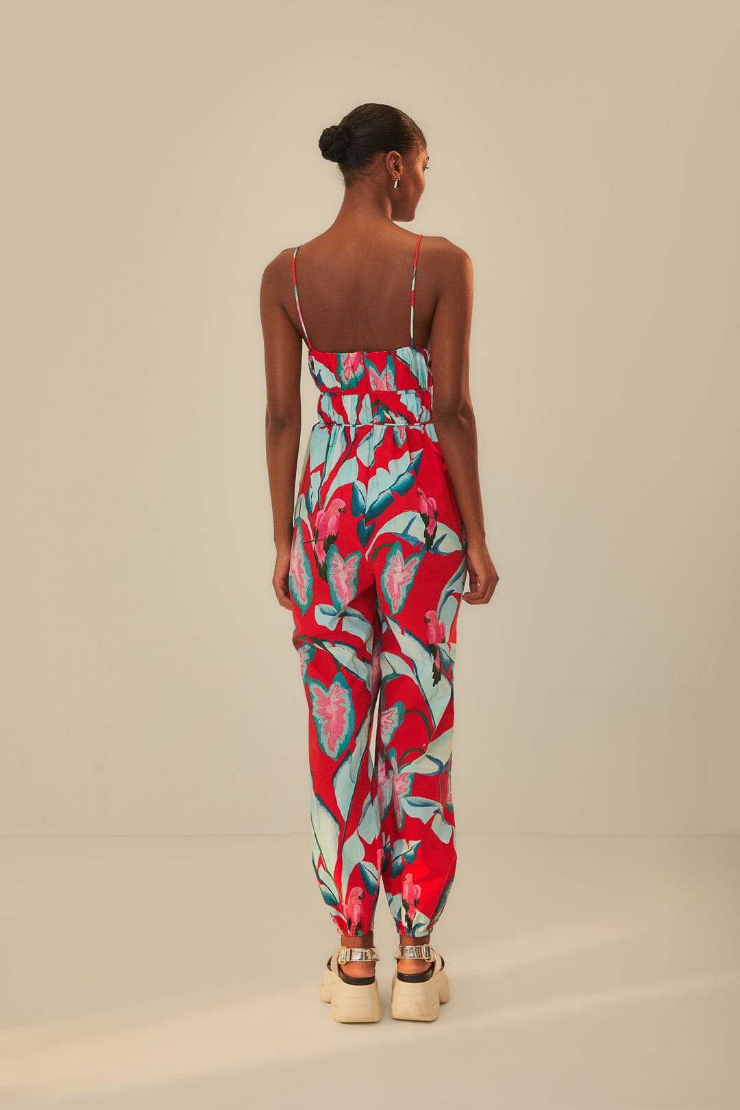 Combinaison Summer Foliage en coton - Rouge