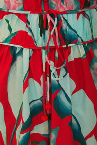 Combinaison Summer Foliage en coton - Rouge