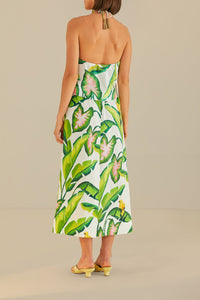 Jupe Summer Foliage en lin - Vert