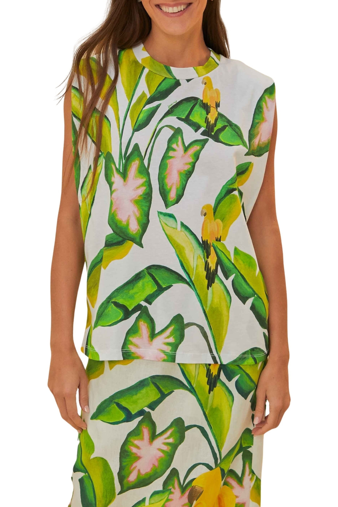 T-shirt Summer Foliage en coton - Vert
