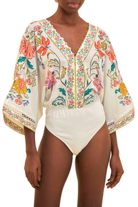 Body Insects Floral en coton - Blanc