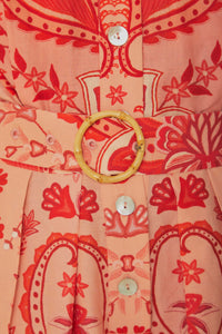 Combi-short Jaipur en lin - Rouge
