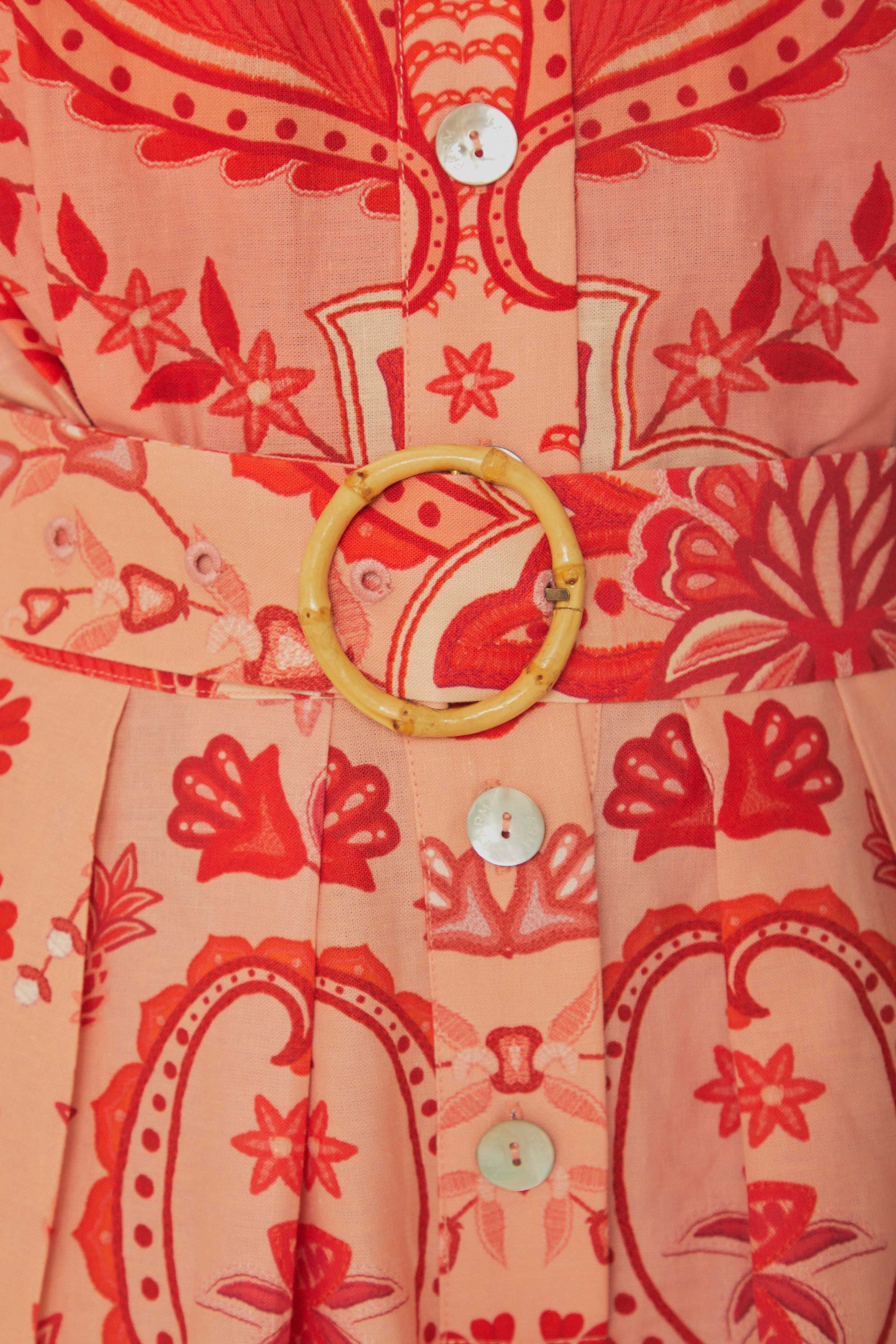 Combi-short Jaipur en lin - Rouge