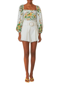 Blouse Salade de papaye en coton - Blanc
