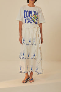 Jupe midi Blue Yard en coton - Bleu