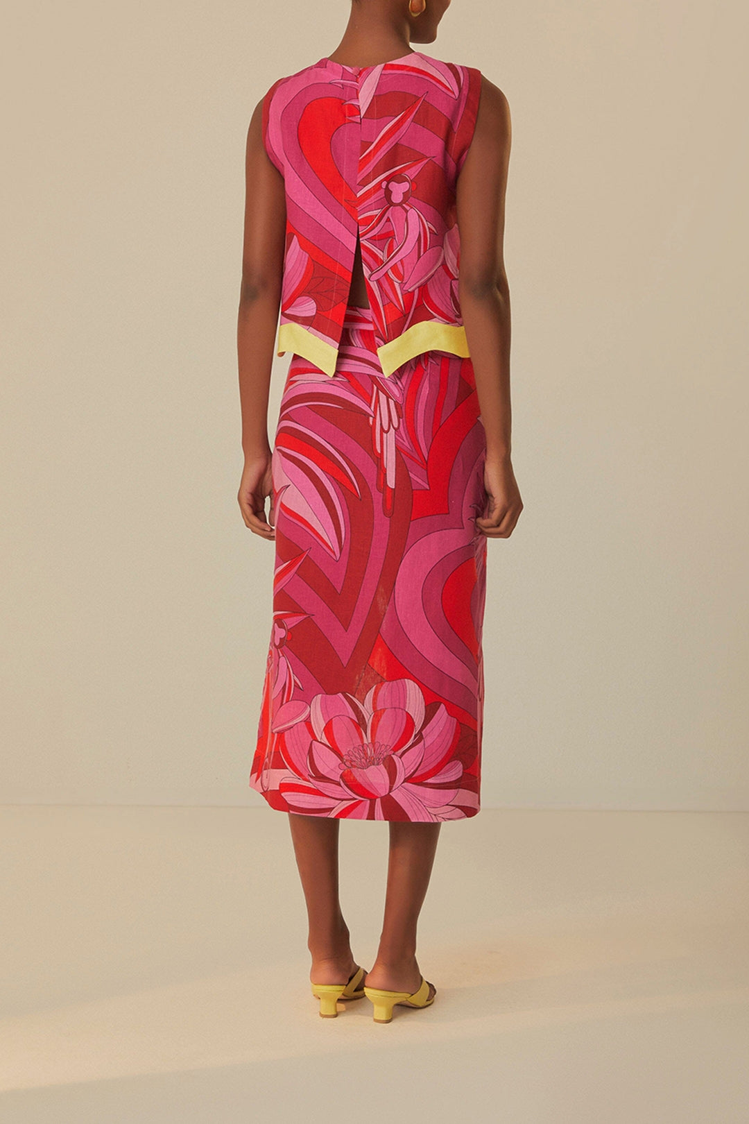 Jupe portefeuille Endless Summer en lin - Rouge