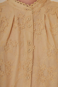 Blouse Flower en coton - Beige