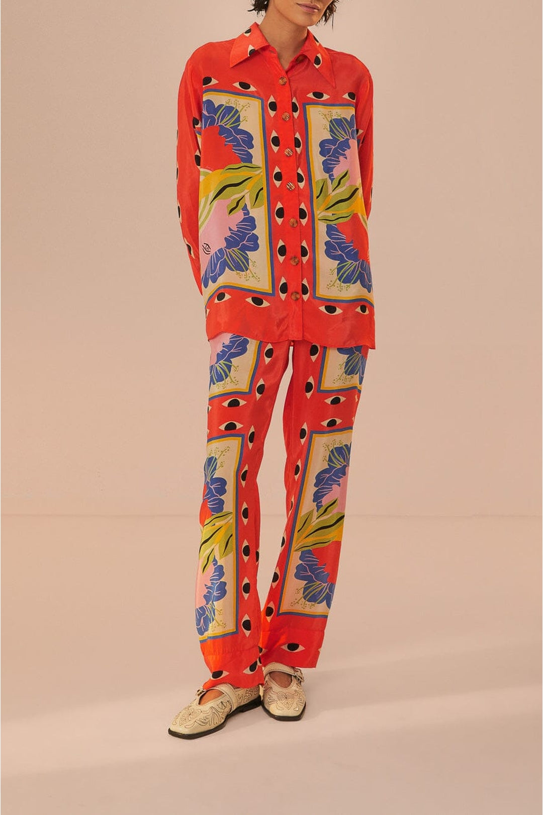 Chemise Surreal Scarf Sand à manches longues - Rouge