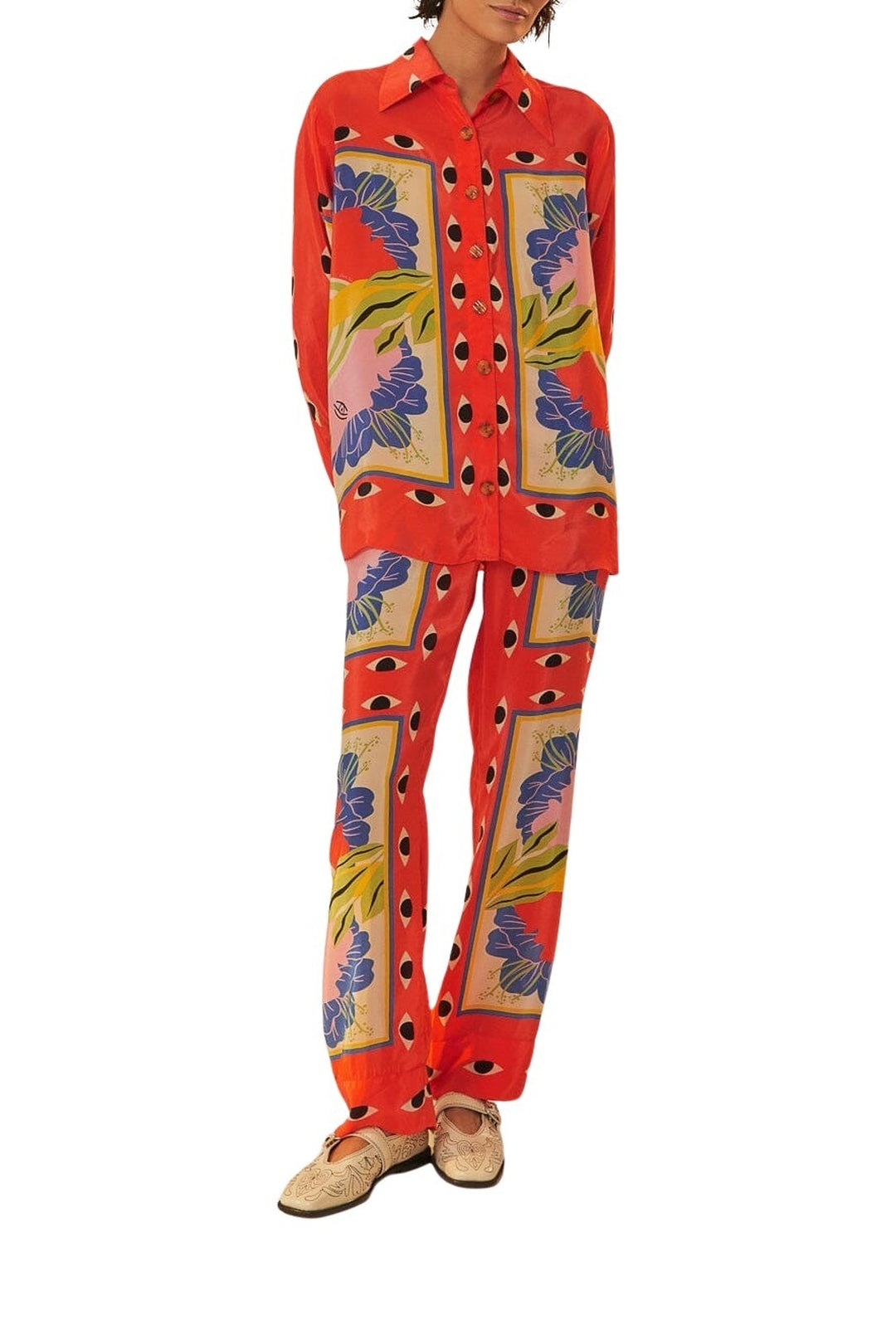 Chemise Surreal Scarf Sand à manches longues - Rouge