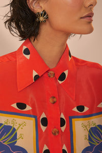 Chemise Surreal Scarf Sand à manches longues - Rouge