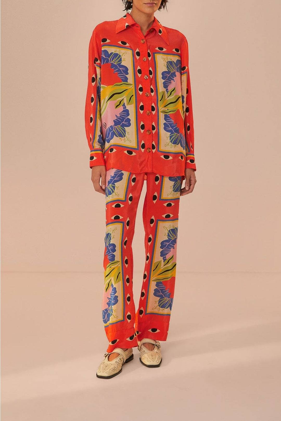 Pantalon Surreal Scarf Sand - Rouge