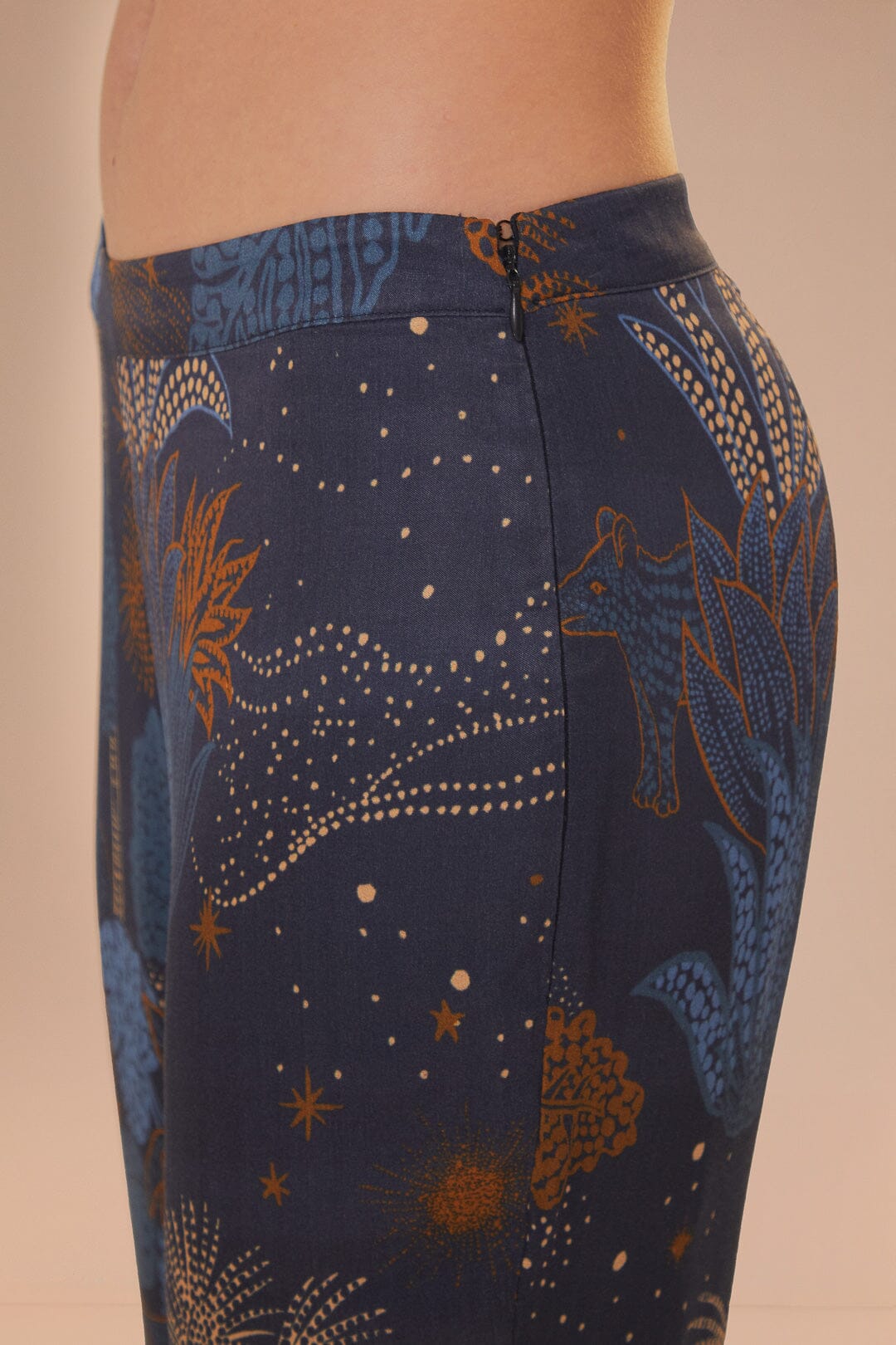 Pantalon évasé Jungle nocturne - Bleu