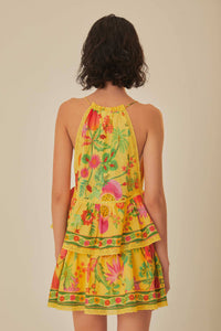 Mini jupe Delicate Fruit Garden en coton - Jaune