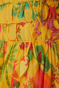 Mini jupe Delicate Fruit Garden en coton - Jaune