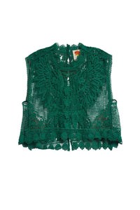 Top sans manches en dentelle - Vert