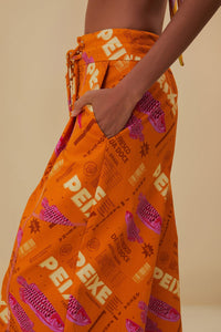 Pantalon Cargo Fresh Fish en coton - Orange
