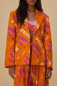 Blazer ajusté Fresh Fish en coton - Orange
