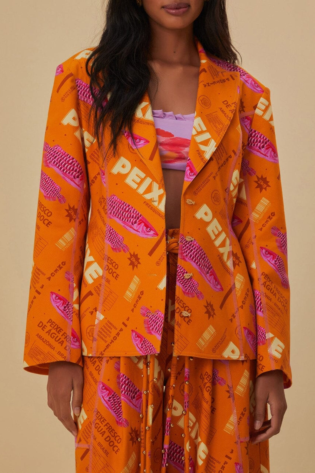 Blazer ajusté Fresh Fish en coton - Orange