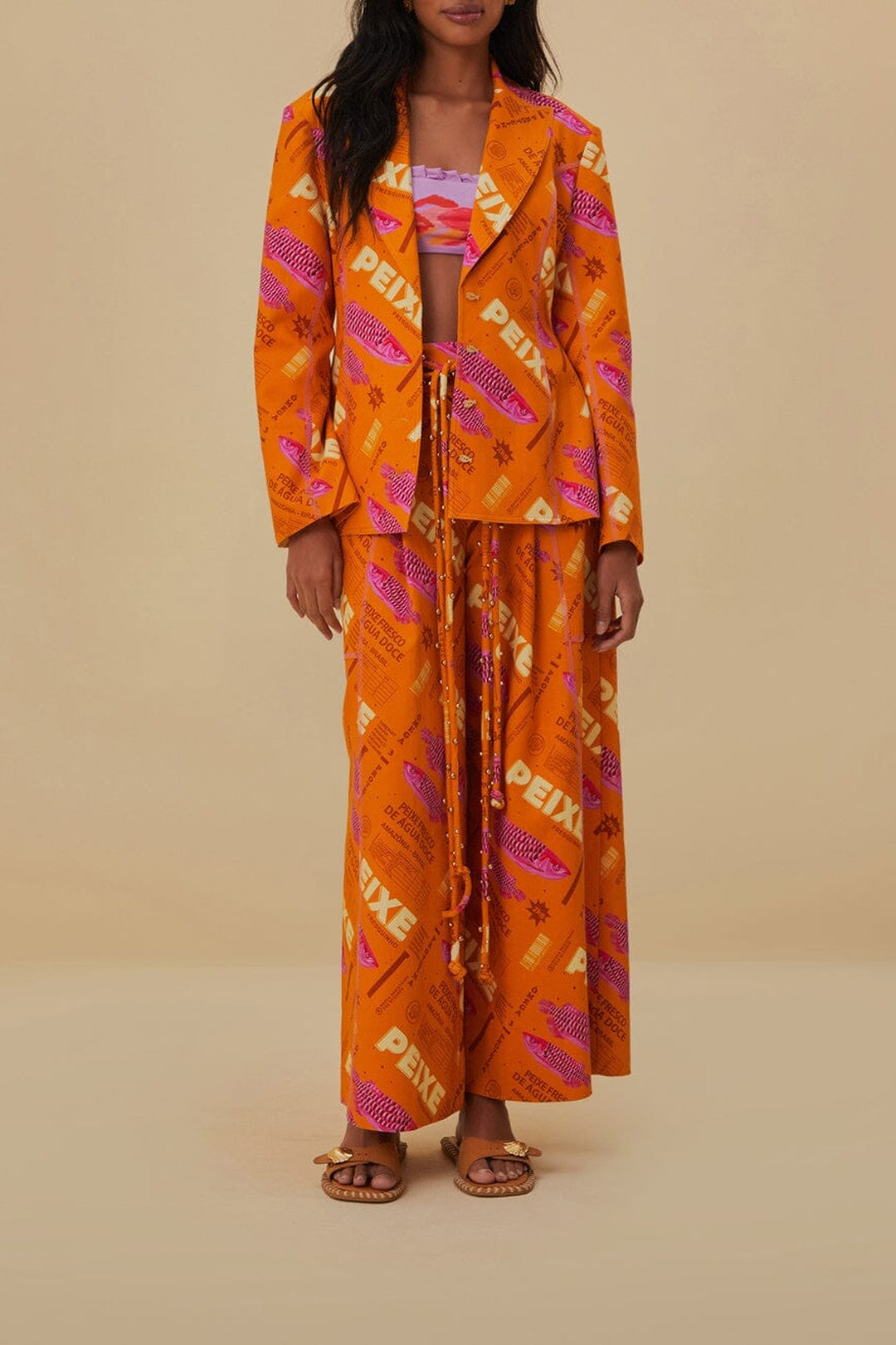 Blazer ajusté Fresh Fish en coton - Orange