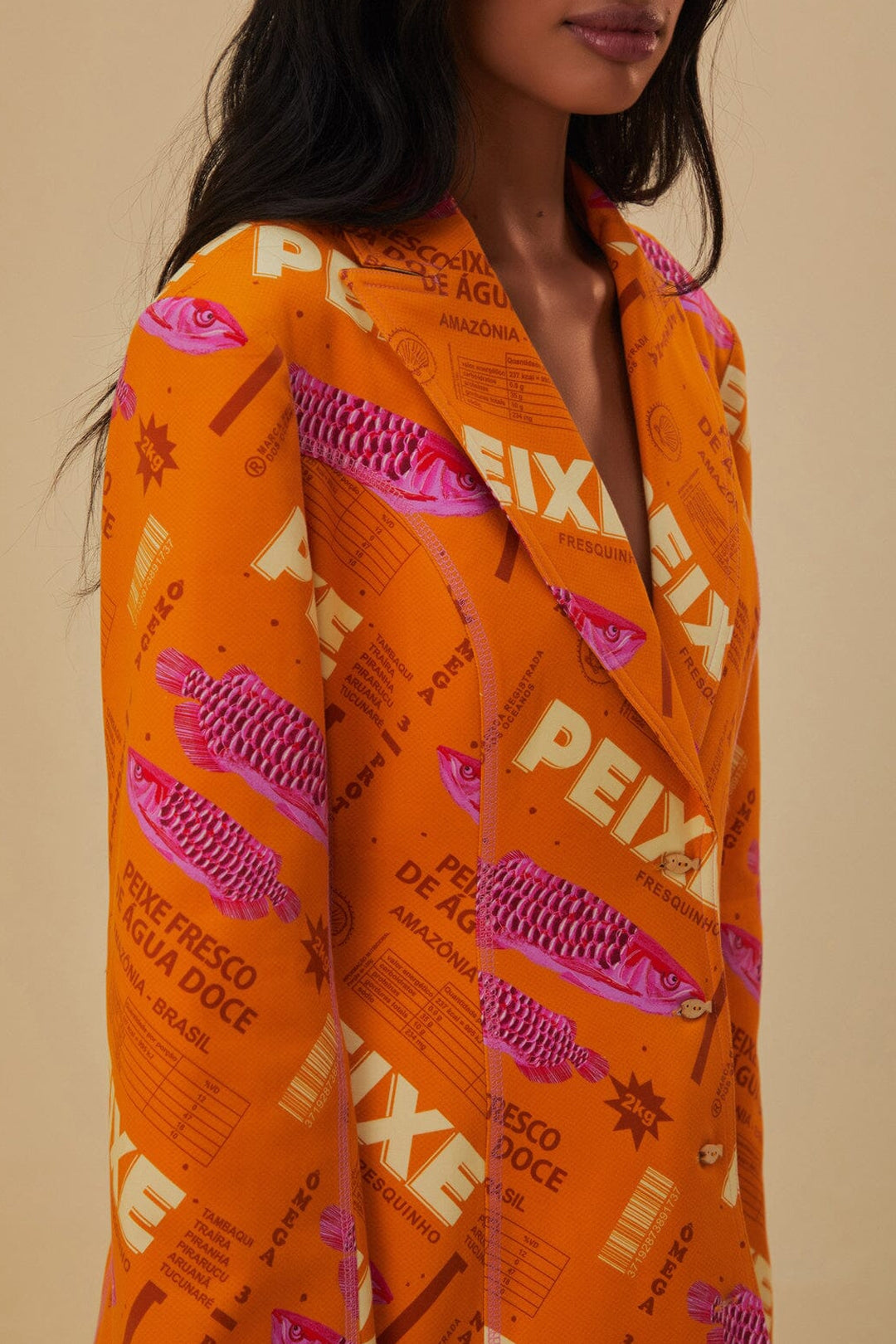 Blazer ajusté Fresh Fish en coton - Orange