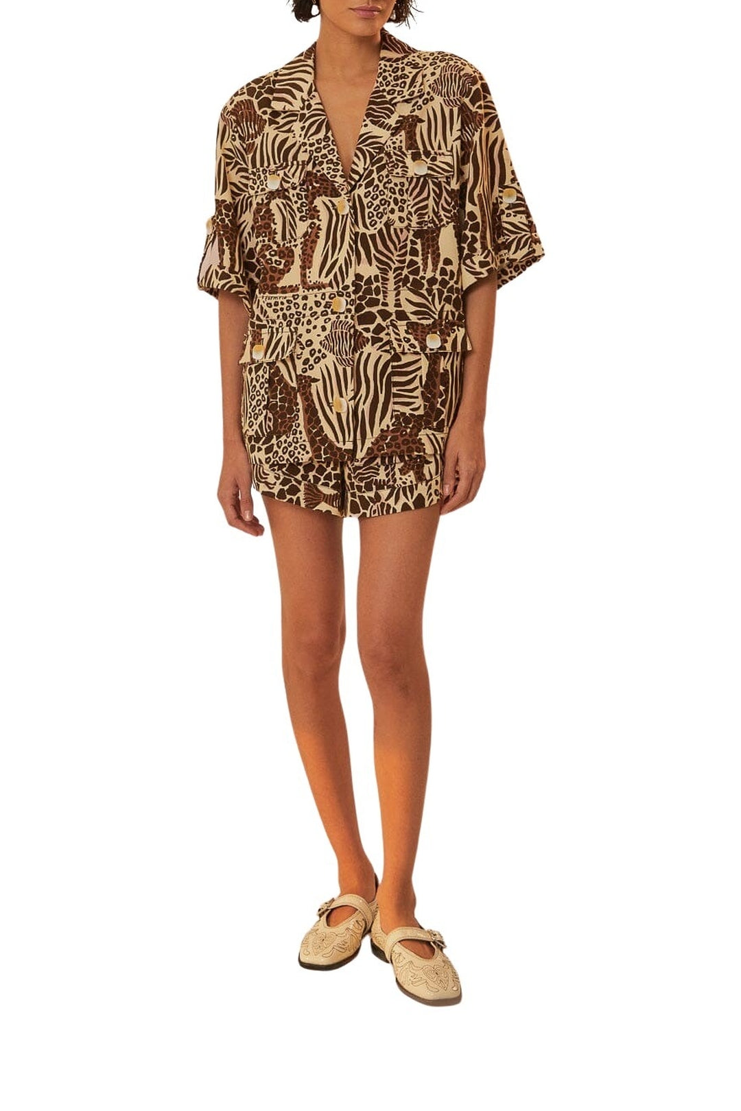 Chemise Safari Sand en coton - Marron