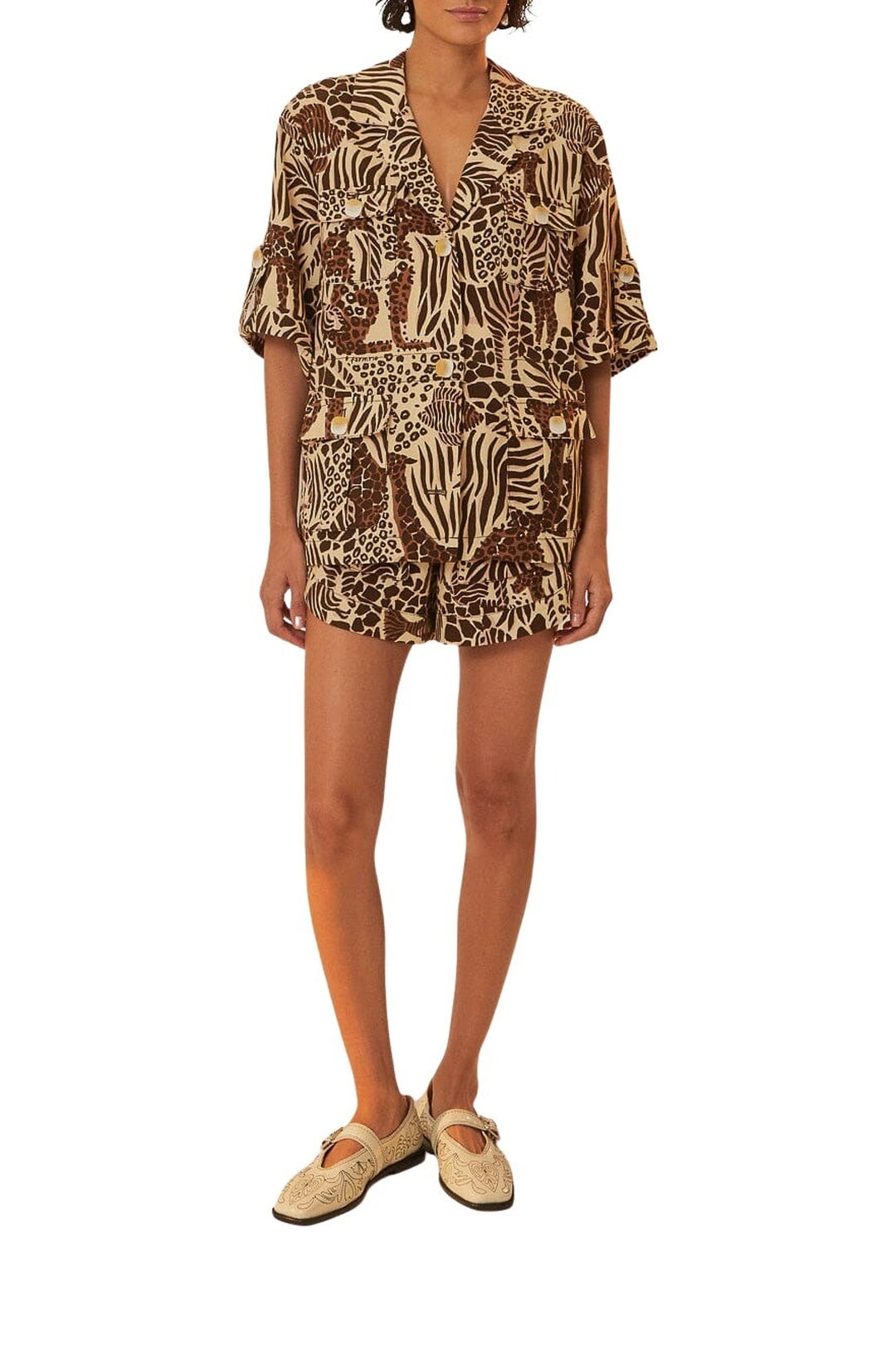 Short Safari Sand en coton - Marron