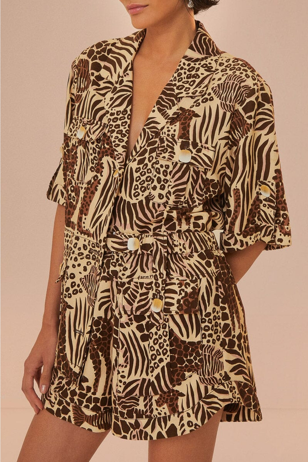 Short Safari Sand en coton - Marron